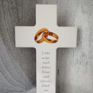 Hochzeitskreuz aus Holz „Liebe möge euch leiten...“