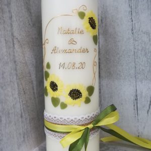 Hochzeitskerze Sonnenblumen Traukerze Brautkerze kaufen in Neuburg an der Donau